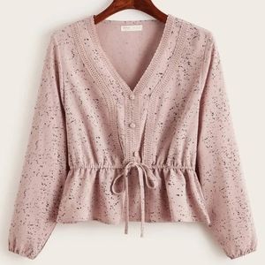 Allover print peplum blouse